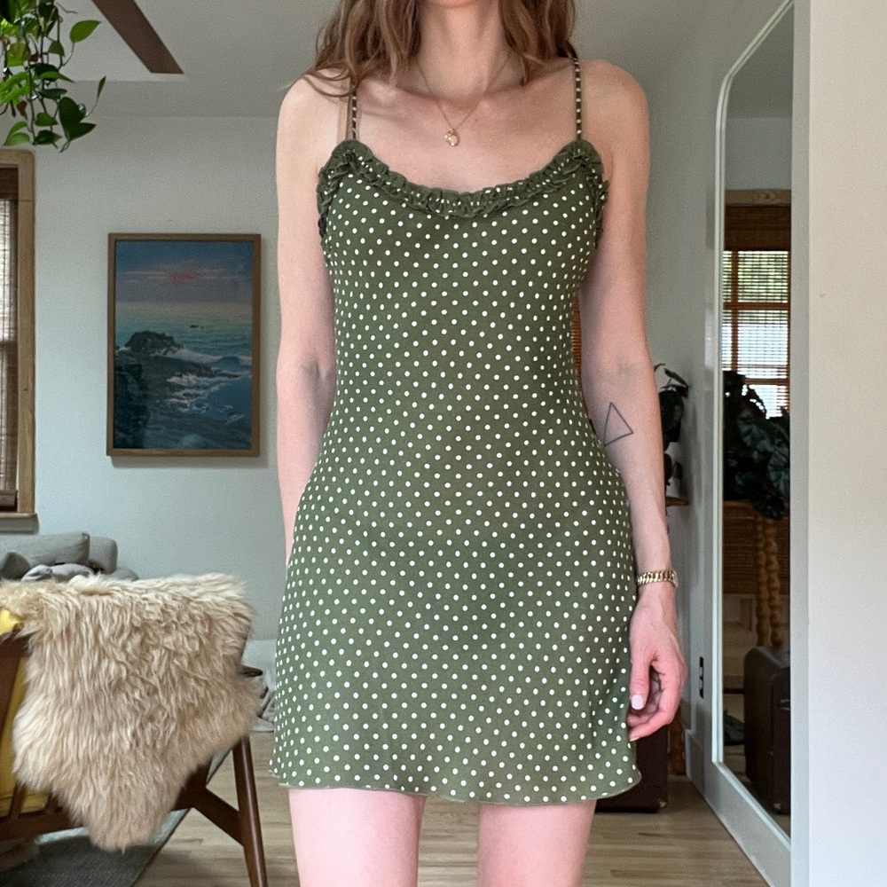 Realisation Par Eliza Dress, green polka dot size M